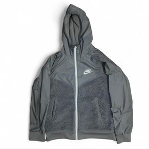 Nike Dark Gray Fleece Hooded Jacket